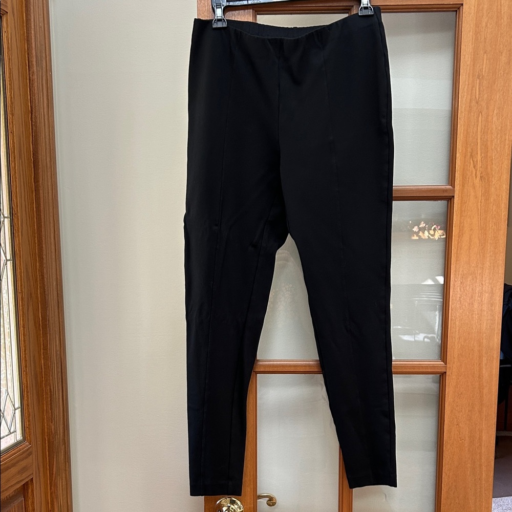 J. Jill pull on black pants with front seam down front of legs, size M
